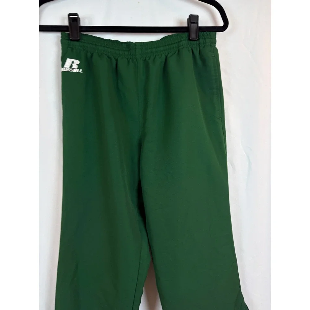 Russell Athletic Small Green Track Pant Mesh Lined Side Zip S95WDXK Forest Green